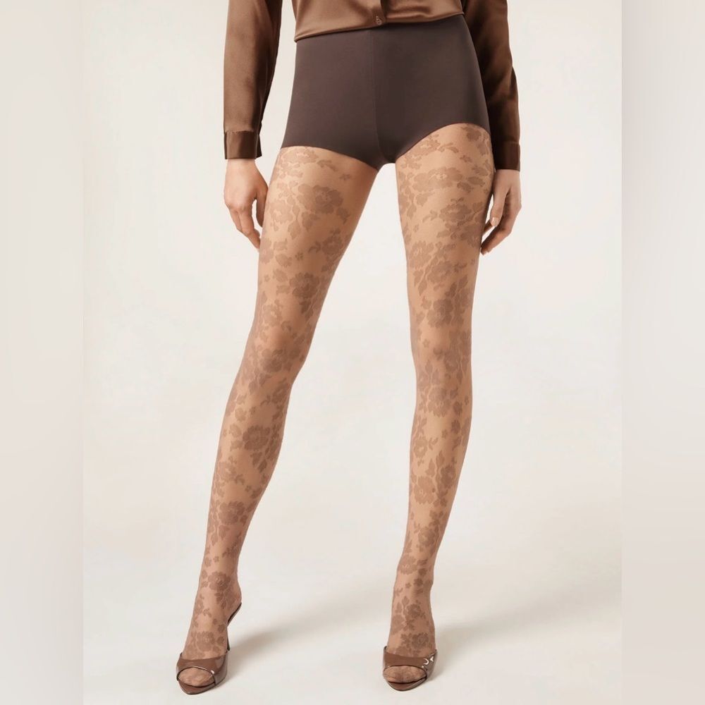Taupe Lace Tights